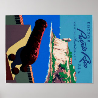 Vintage Upptäck Puerto Rico WPA-Poster Poster