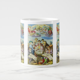 Vintage upptäcktsresande med antika jordglobs kart jumbo mugg