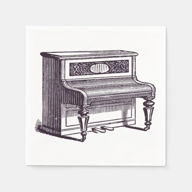 Vintage Upright Piano Pappersservett (Framsidan)