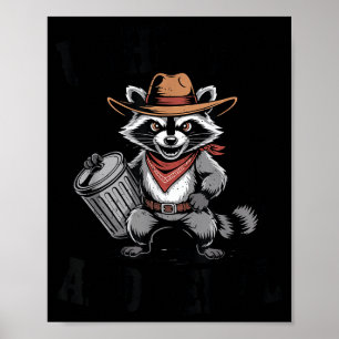 Vintage ur balans och vild tvättbjörn cowboy burk poster