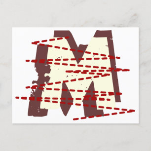 Vintage Urban Grunge Distress Monogram Brev Helg Vykort