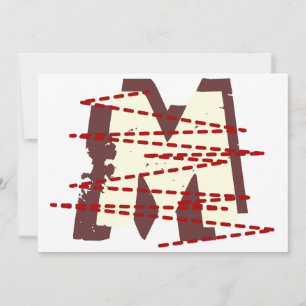 Vintage Urban Grunge Distress Monogram Brev Meddelande