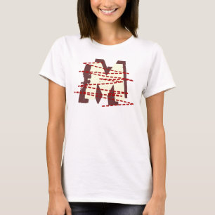 Vintage Urban Grunge Distress Monogram Brev T Shirt