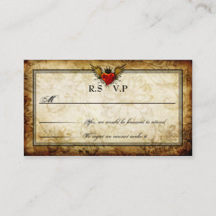 Vintage Urban Tattoo Winged Heart OSA kort