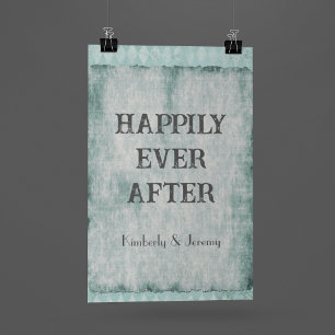 Vintage & urblekt grön Lägg till din egen text Poster
