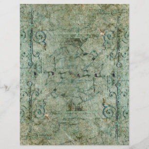 Vintage urblekt grönt grunge scrapbokspapper