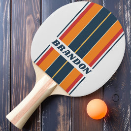 Vintage urblekta regnbågsbrädestreck med namn pingisracket