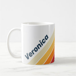 Vintage urblekta regnbågsränder med namn kaffemugg