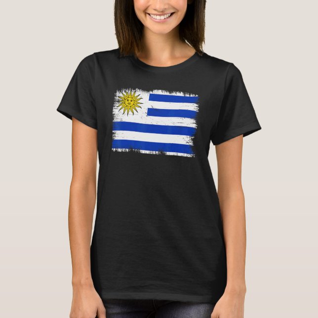 Vintage Uruguay Flag Uruguayan Independence Day T Shirt (Framsida)