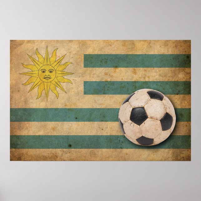 Vintage Uruguay Flagga Poster (Framsidan)