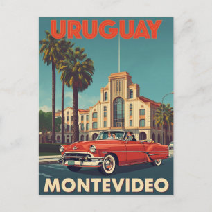 Vintage Uruguay Resemallarvykort Cabriolet Vykort