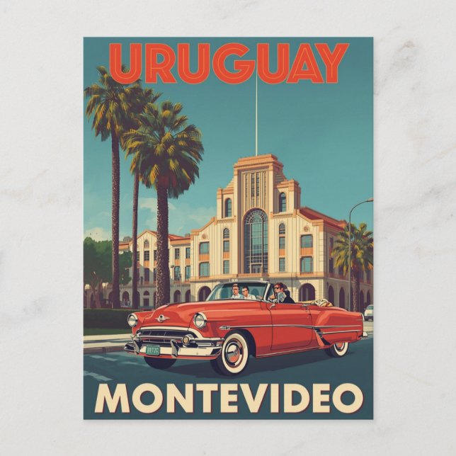 Vintage Uruguay Resemallarvykort Cabriolet Vykort (Framsida)