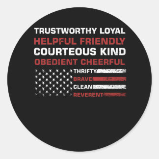 Vintage US America Flagga Scouting Live by Scout Runt Klistermärke