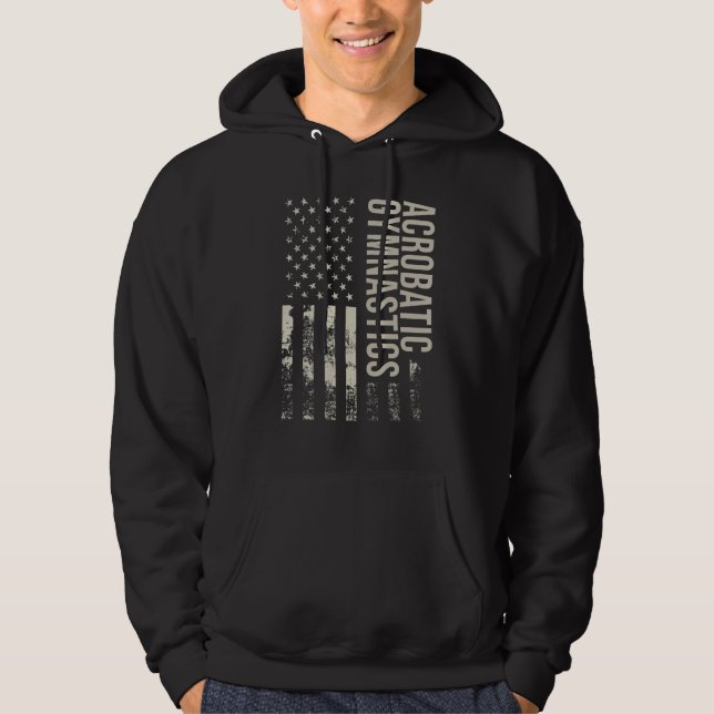 Vintage US American Flag Acrobatic Gymnastics_1 Hoodie (Framsida)