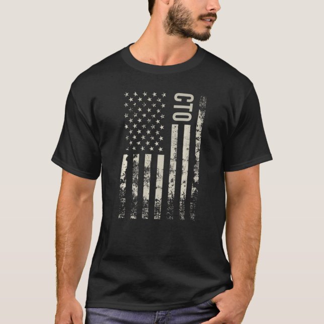 Vintage US American Flag CTO Premium T Shirt (Framsida)