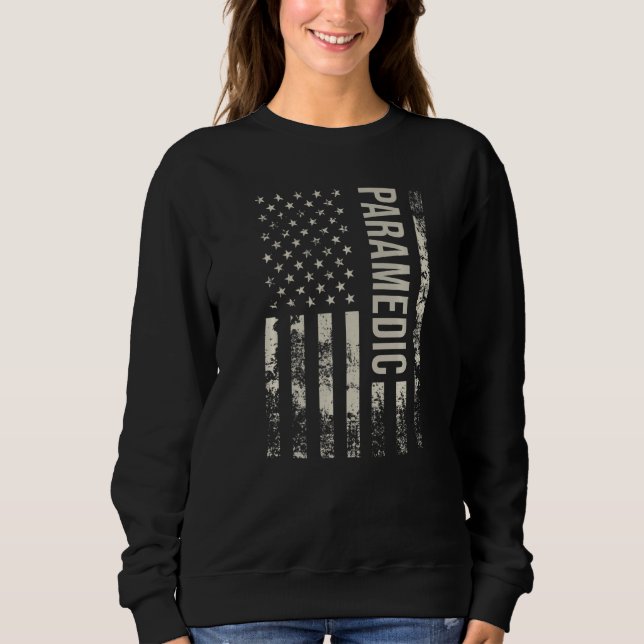 Vintage US American Flag Paramedic Premium T Shirt (Framsida)