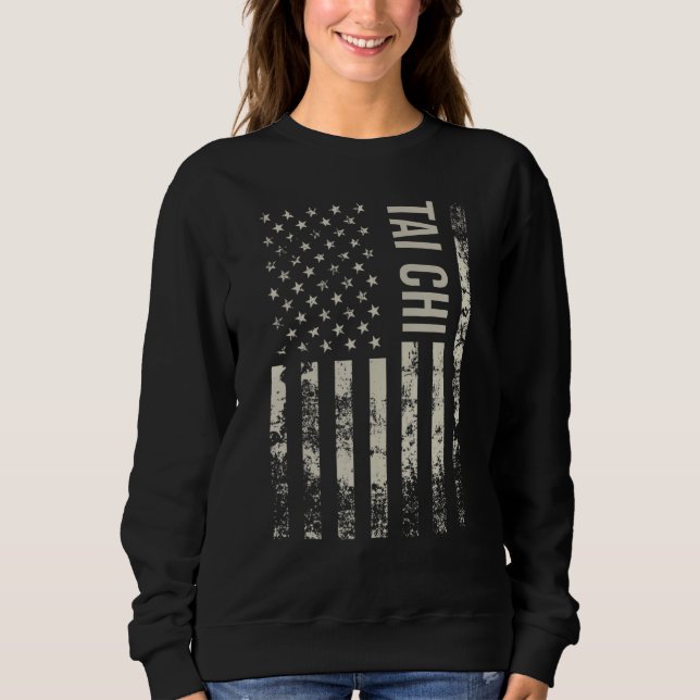Vintage US American Flag Tai Chi T Shirt (Framsida)