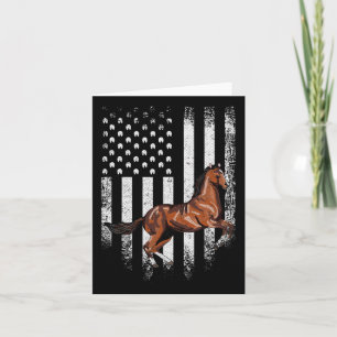 Vintage US American Flagga Thoroughborn Horseb Kort