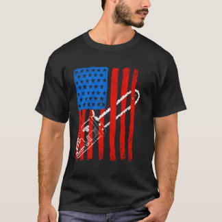 Vintage US Flagga Chainszawa Cute Woodworking FUNN T Shirt