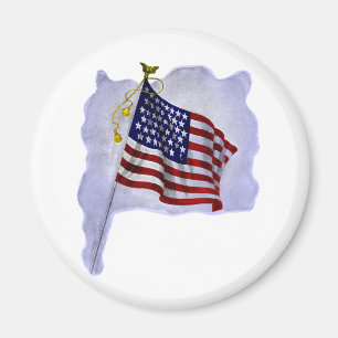 Vintage US Flagga i Patriotic Färg Magnet