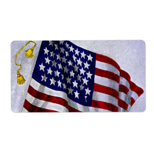 Vintage US Flagga i patriotisk märkning Fraktsedel