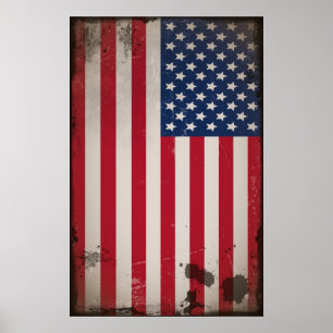 VINTAGE US FLAGGA POSTER