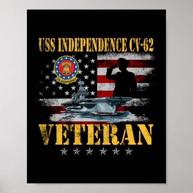 Vintage US Independence Cv-62 Flygbolag Fl Poster (Framsidan)