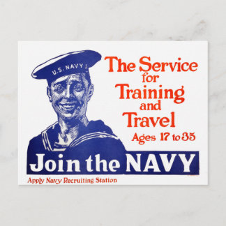 Vintage US Navy-rekryteringaffisch Vykort