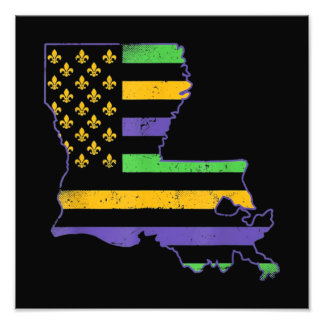 Vintage US New Orleans Mardi Gras Fototryck