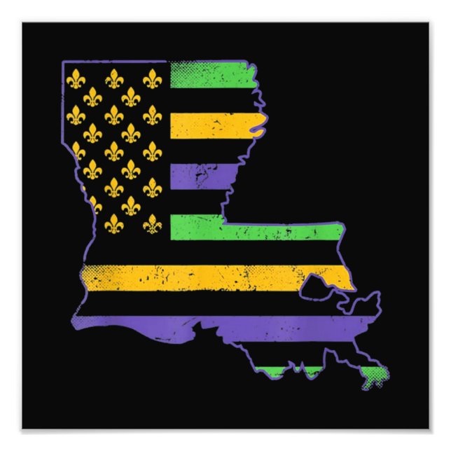 Vintage US New Orleans Mardi Gras Fototryck (Framsidan)