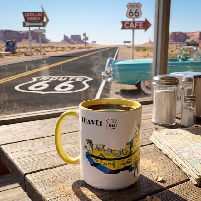 Vintage US Route 66 Mugg (Skapare uppladdad)