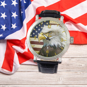 Vintage US USA flagga med American Eagle Armbandsur