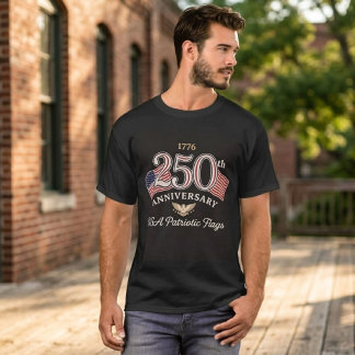 Vintage USA 250-årsjubileum Patriotiska Flaggor Gr T Shirt