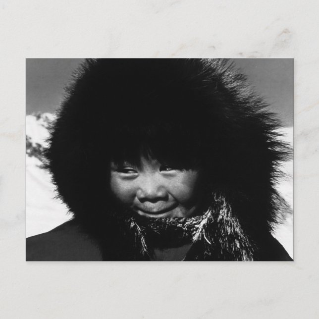 Vintage USA Alaska eskimo child Vykort (Framsida)