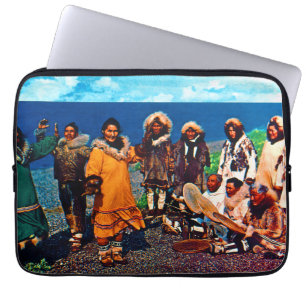 Vintage USA Alaska Eskimo dancers Laptop Fodral