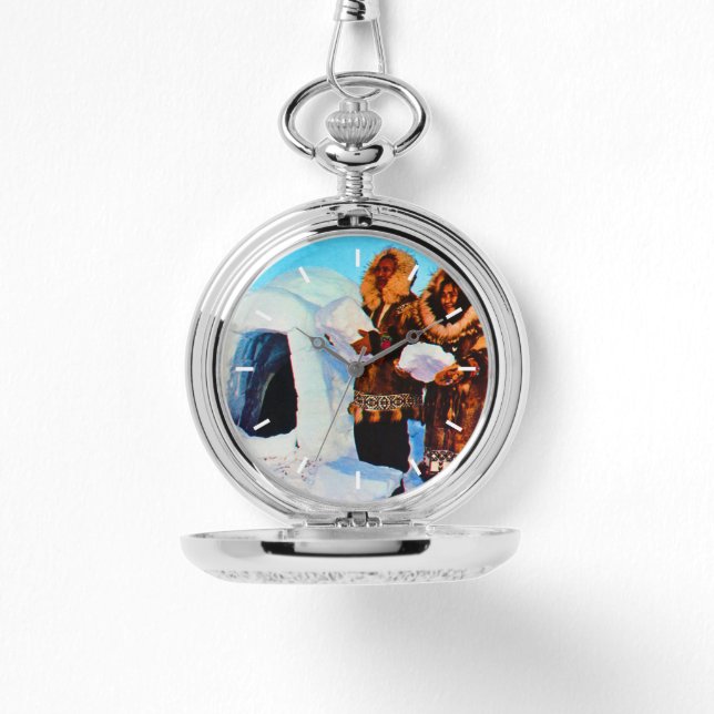 Vintage USA Alaska igloo Builders Armbandsur (Framsida)