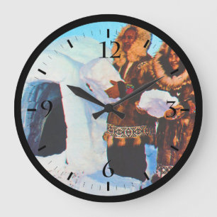 Vintage USA Alaska igloo Builders Stor Klocka