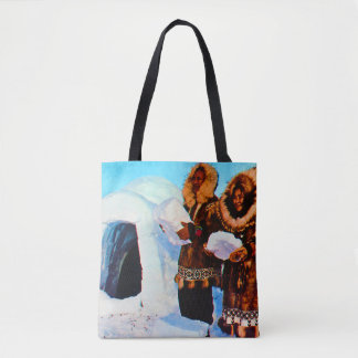 Vintage USA Alaska igloo Builders Tygkasse