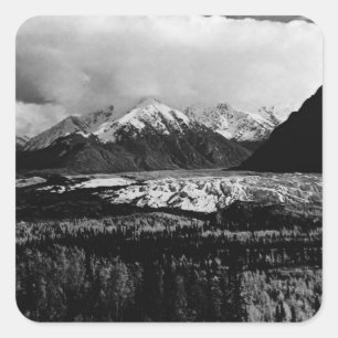 Vintage USA Alaska Matanuska glacier 1970 Fyrkantigt Klistermärke
