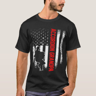 Vintage USA American Flagga Accordion Grandpa Note T Shirt