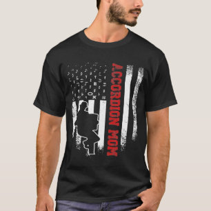 Vintage USA American Flagga Accordion Mamma Musici T Shirt
