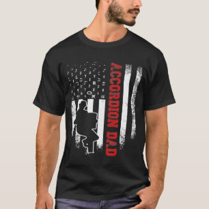 Vintage USA American Flagga Accordion Pappa Notes  T Shirt