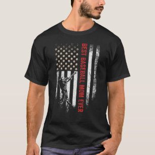 Vintage USA American Flagga Best Baseball Mamma nå T Shirt