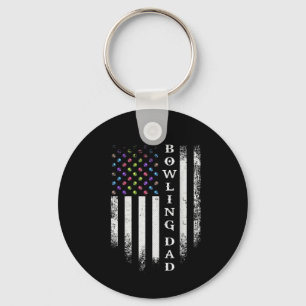 Vintage USA American Flagga Bowling Pappa Bowlarea Nyckelring