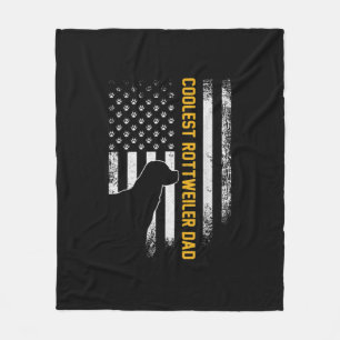 Vintage USA American Flagga Coolest Rottweiler Pap Fleecefilt