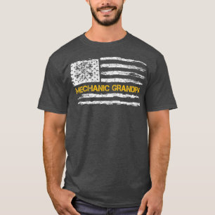 Vintage USA American Flagga Diesel Mechanic T Shirt