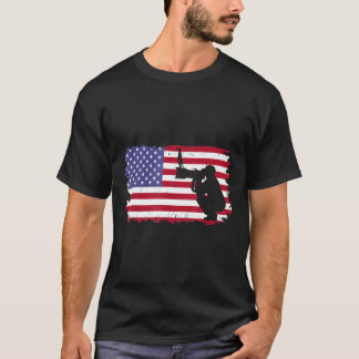 Vintage USA American Flagga Photographer Wildlife  T Shirt