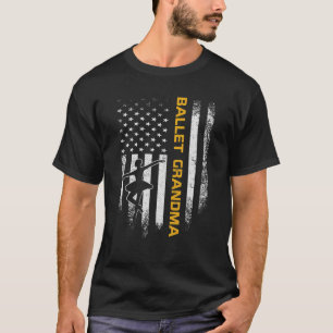 Vintage USA American Flagga Proud Ballet Grandma B T Shirt