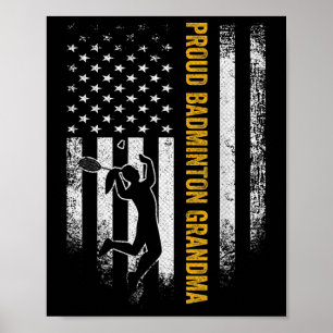 Vintage Usa Amerikansk Flagga Stolt Badminton Morm Poster