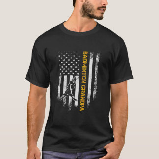 Vintage USA Amerikanska Flagga Proud Badminton Gra T Shirt